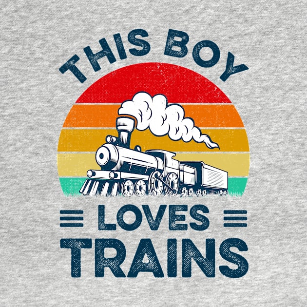 This Boy Loves Trains Gift Train Wagon Lover Gifts by LawrenceBradyArt